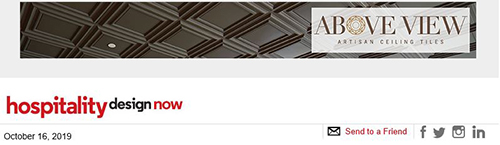 Hospitality Design NOW Newsletter, Digital Ad, October 16, 2019